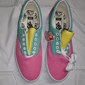 Pink and Turquoise/Yellow Graphic Van neakers